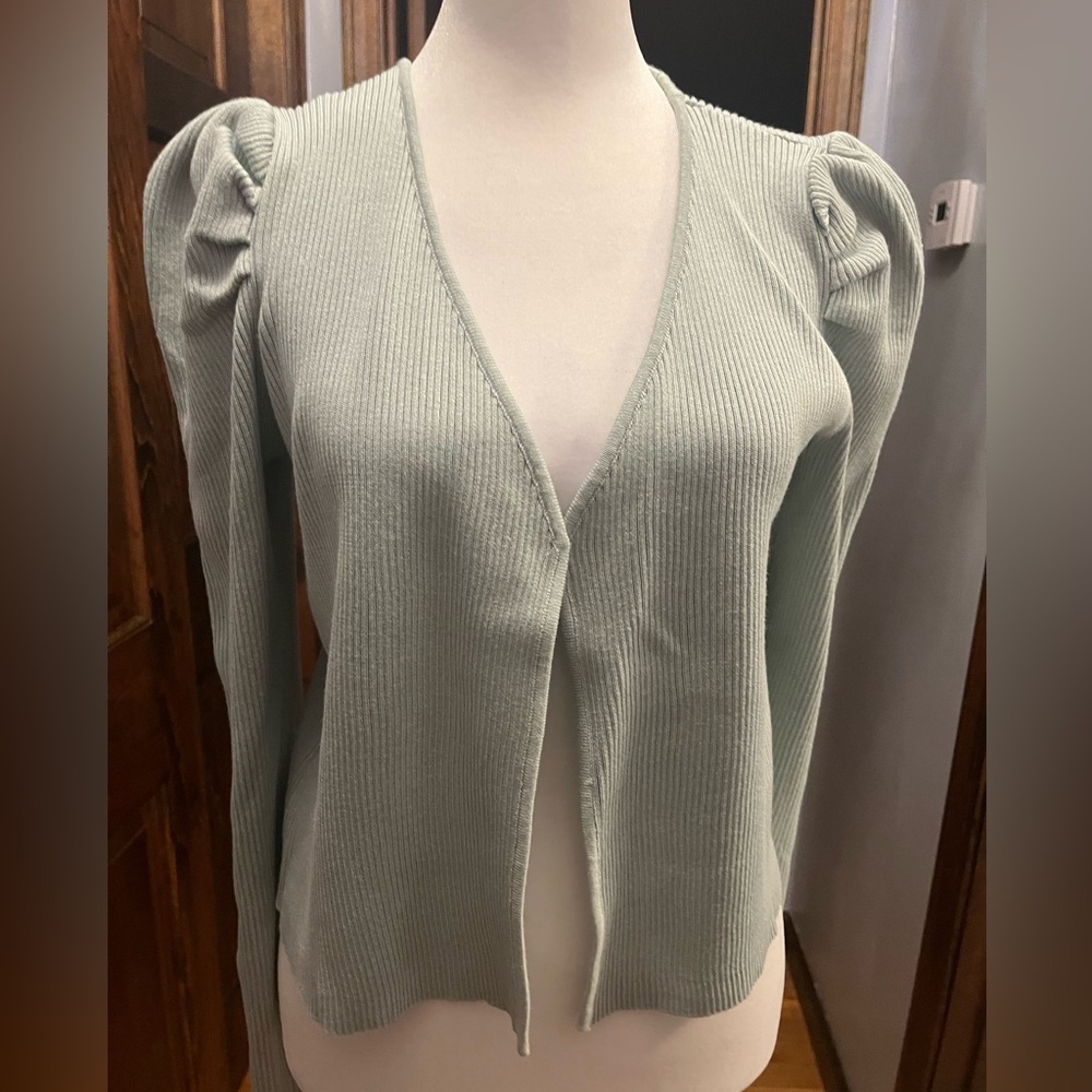 Almost Famous Mint Ribbed Cardigan